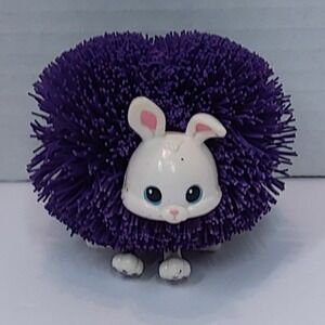 Vintage 1990's Koosh Ball Critters Animal Toy White Bunny Rabbit Dark Purple